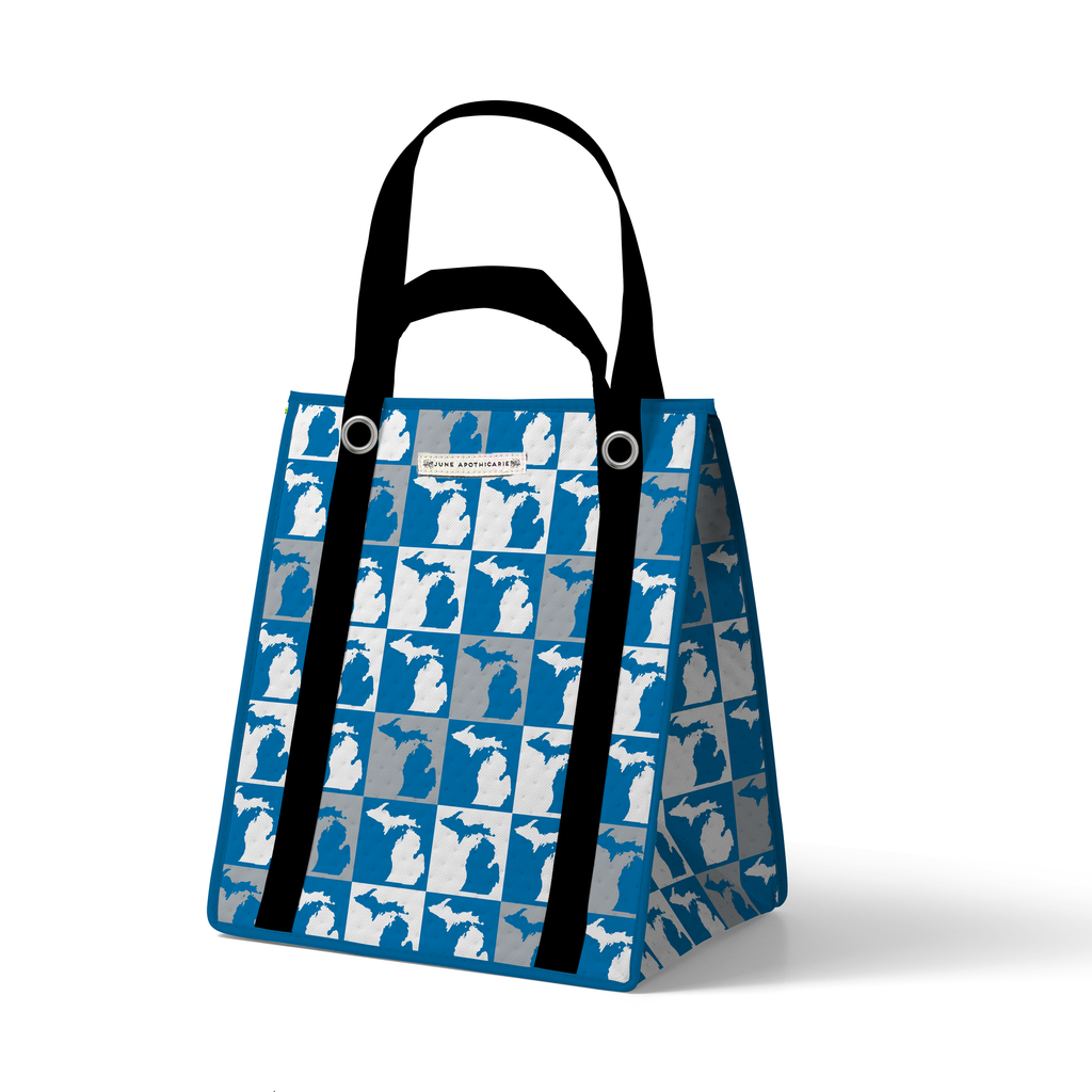 Blue, White, Silver Michigan Everything Tote Bag – June Apothicaire