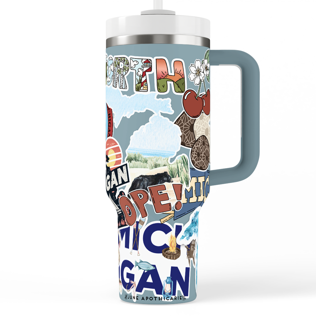 Michigan Stickers 40 oz Insulated Handle Tumbler – June Apothicaire